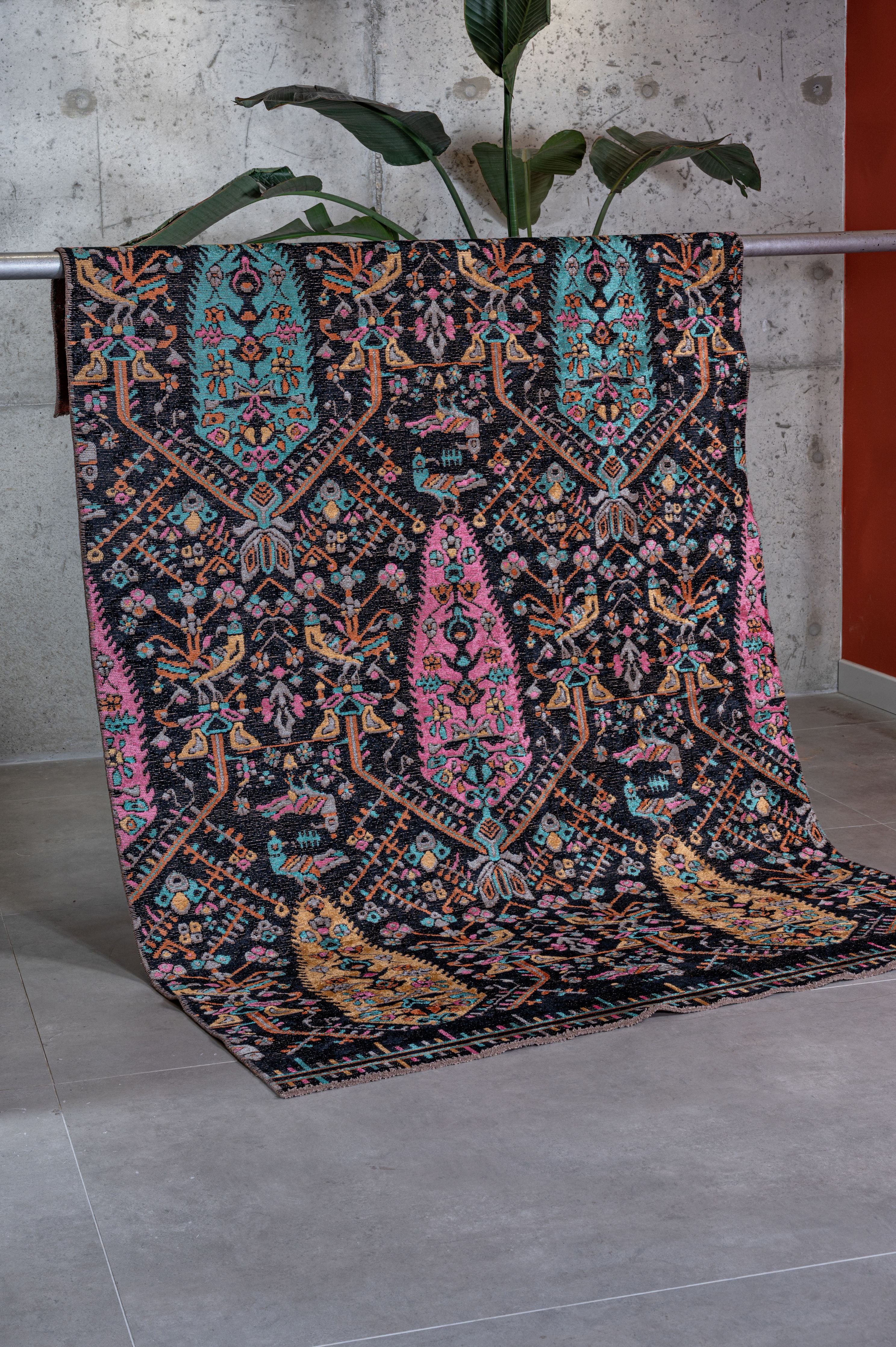 Paspartu Serisi 1911 Multi Vintage Motifli Akrilik Karışım Yumuşak Dokulu Dekoratif Salon Halısı
